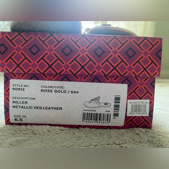 Tory Burch Miller Sandal Rose Gold RARE! 💎 - Picture 3 of 7